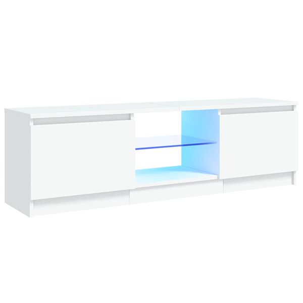 vidaXL TV-Schrank mit LED-Leuchten Wei&szlig; 120x30x36 cm