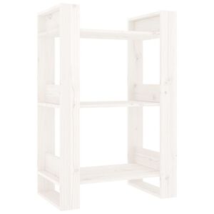vidaXL B&uuml;cherregal/Raumteiler Wei&szlig; 60x35x91 cm Massivholz Kiefer