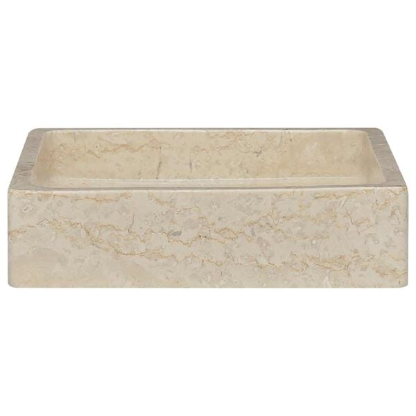 vidaXL Waschbecken Creme 40x40x10 cm Marmor