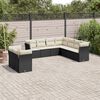 vidaXL 9-tlg. Garten-Sofagarnitur mit Kissen Schwarz Poly Rattan