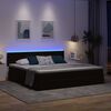 vidaXL Bett mit Stauraum und LED mit LED Schwarz 200 x 200 cm Samt