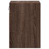 vidaXL Wand-Nachttisch mit LED-Leuchten Braun Eichen-Optik