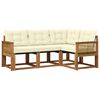 vidaXL Outdoor-Sofagarnitur mit Kissen 4 pcs Natur und Creme