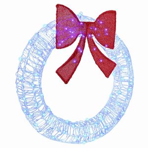 vidaXL Kranz mit 80 LEDs Blau 92 x 9.5 x 92 cm Acryl