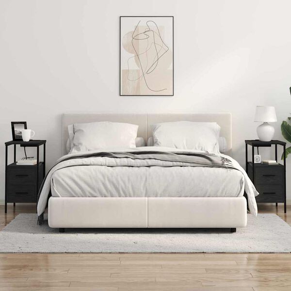 vidaXL Nachttisch Schwarz Eichen-Optik 30 x 48 x 61 cm Holzwerkstoff