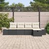 vidaXL Gartensofa-set mit Kissen 5 pcs Poly-Rattan