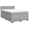 vidaXL Boxspringbett mit Matratze Hellgrau 160x200 cm Stoff