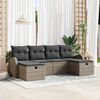vidaXL Sofa Set mit Kissen mit Speicher 6 pcs Grau Poly-Rattan