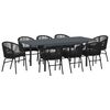 vidaXL Garten Essgruppe 9 stk. Schwarz Poly-Rattan