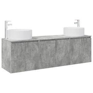 vidaXL Badezimmerschrank-Set 3 stk. Betongrau 49,5 x 44,5 x 65,5 cm