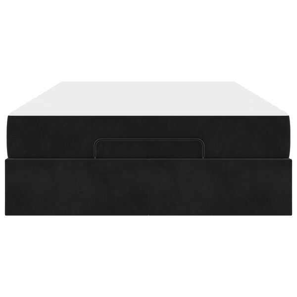 vidaXL Bettgestell mit Matratze mit Matratze 2 pcs Schwarz Samt