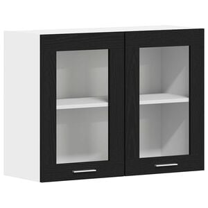 vidaXL H&auml;ngeschrank Lyon Schwarz Eichen-Optik 80 x 31 x 60 cm