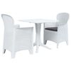 vidaXL 3-tlg. Bistro-Set Kunststoff Rattan Wei&szlig;
