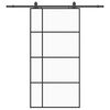 vidaXL Schiebet&uuml;r mit Beschlag Schwarz 102,5x205 cm ESG-Glas