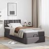 vidaXL Ottoman-Bett mit Matratze Grau 100x200 cm Kunstleder