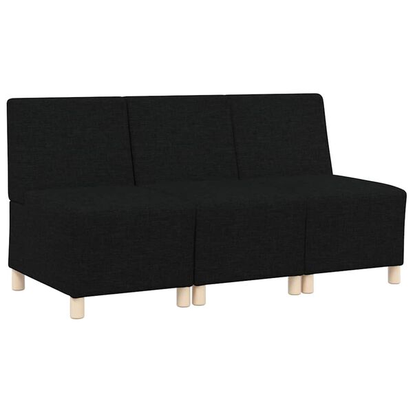 vidaXL Modulares Armfreies Sofa 3 pcs Schwarz 55 x 74 x 82 cm Stoff