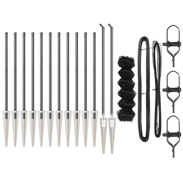 vidaXL Zaunpfosten Grau 25 x 1 m (60 x 60 mm Maschen) Stahl