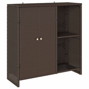 vidaXL Badschrank mit Speicher mit Tür Braun 100 x 36 x 102 cm Rattan
