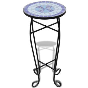 vidaXL Beistelltisch Mosaik Blau und Wei&szlig;