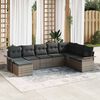 vidaXL Gartensofa-set mit Kissen 8 pcs Grau Poly-Rattan