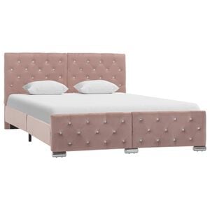 vidaXL Bettgestell Rosa Samt 140x200 cm