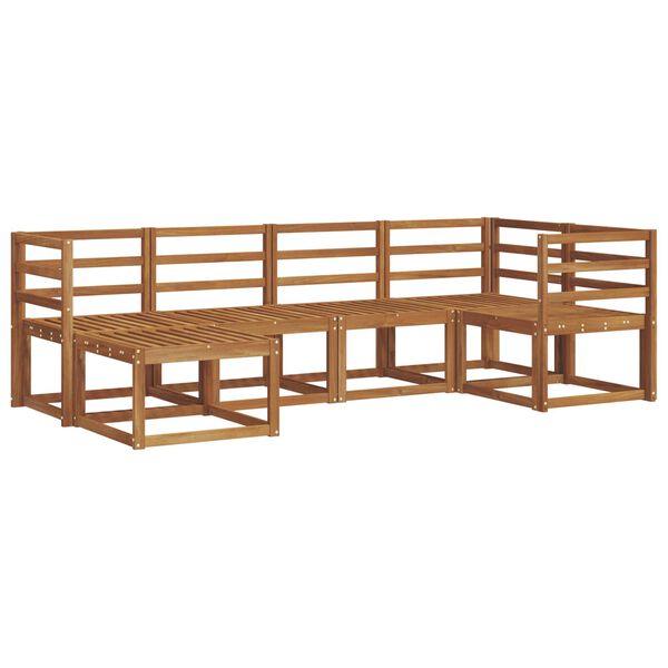 vidaXL Outdoor-Sofagarnitur mit Kissen 6 pcs Nat&uuml;rlich und Hellgrau