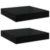 vidaXL Schweberegale 2 Stk. Hochglanz-Schwarz 23x23,5x3,8 cm MDF