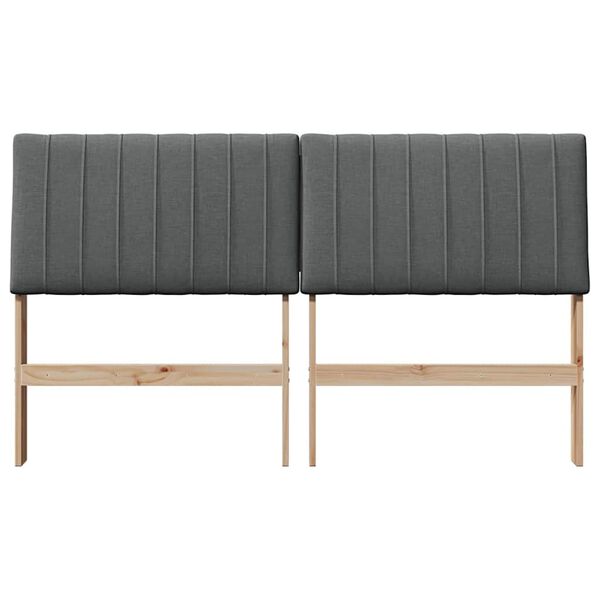 vidaXL Gepolstertes Kopfteil Dunkelgrau 150 cm Massives Kiefernholz