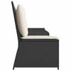 vidaXL Gartenbank Verstellbar mit Kissen Schwarz Poly Rattan