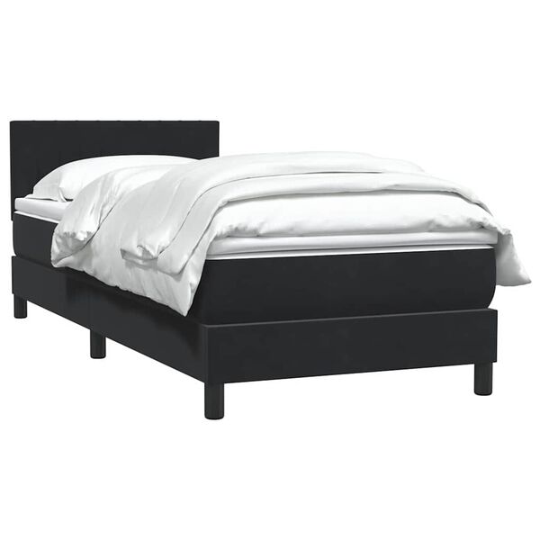 vidaXL Boxspringbett mit Matratze Schwarz 80x210 cm Samt