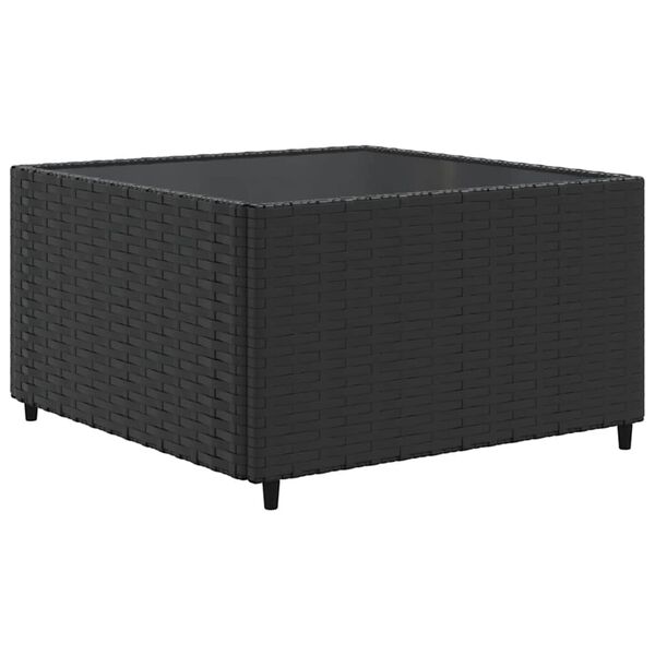 vidaXL 7-tlg. Garten-Lounge-Set mit Kissen Schwarz Poly Rattan