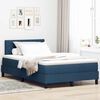 vidaXL Boxspringbett mit Matratze mit Kopfteil Blau 120 x 200 cm Stoff