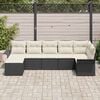 vidaXL Gartensofa-set mit Kissen 7 pcs Schwarz Poly-Rattan