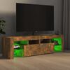 vidaXL TV-Schrank mit LED-Leuchten Räuchereiche 140x36,5x40 cm