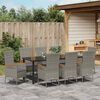 vidaXL Garten Essgruppe 9 pcs Grau Pulverbeschichteter Stahl