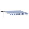 vidaXL Manueller Markisenrahmen mit LEDs Blau und Wei&szlig; 2,5 x 2 m
