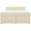 vidaXL Boxspringbett mit Matratze Creme 180x200 cm Stoff