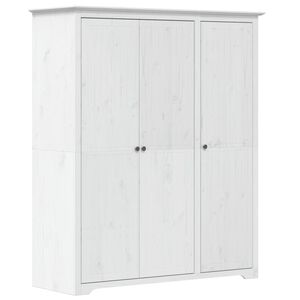vidaXL Kleiderschrank BODO Wei&szlig; 146x53,5x173 cm Massivholz Kiefer