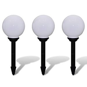 vidaXL Wegeleuchten 3 Stk. LED 20 cm mit Erdspie&szlig;
