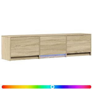 vidaXL Fernsehschrank mit LED mit LED Sonoma-Eiche 165 x 34 x 40 cm