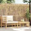 vidaXL 2-tlg. Garten-Lounge-Set mit Kissen Cremeweiß Bambus