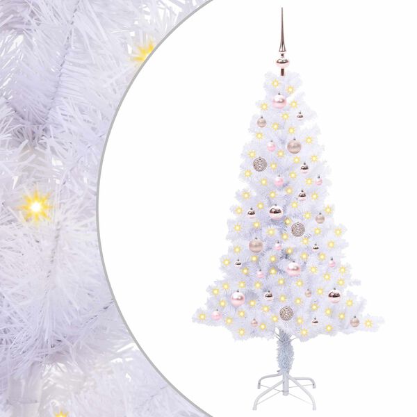 vidaXL K&uuml;nstlicher Weihnachtsbaum Wei&szlig; 150 cm PVC und Stahl