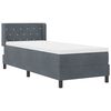 vidaXL Boxspringbett mit Matratze Dunkelgrau 200 x 80 cm Samt