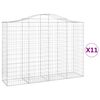 vidaXL Gabionen mit Hochbogen 11Stk. 200x50x140/160cm Verzinktes Eisen