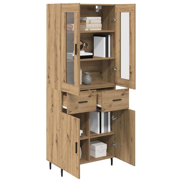 vidaXL Highboard mit Schubladen 2 pcs Artisan-Eiche Holzwerkstoff