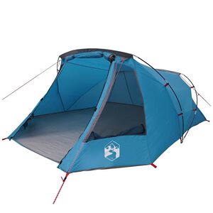 vidaXL Tunnelzelt f&uuml;r 3 Personen Blau und Grau 328 x 228 x 115 cm