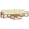 vidaXL Outdoor-Sofagarnitur mit Kissen 5 pcs Natur und Creme