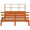 vidaXL Massivholzbett mit Regal ohne Matratze Wachsbraun 150x200 cm