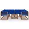 vidaXL 9-tlg. Garten-Lounge-Set mit Kissen in Blau