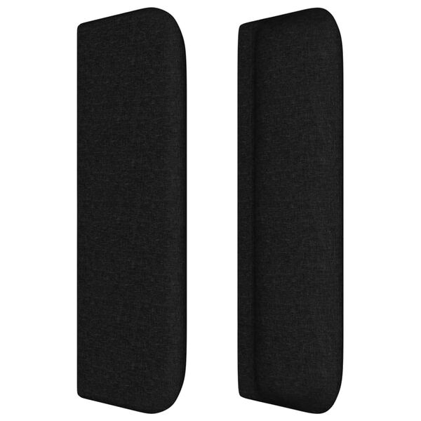 vidaXL Kopfteil mit Ohren Schwarz 203x16x78/88 cm Stoff